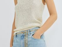 Джинсы с ремнём-цепочкой, Голубой