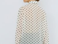 Блузка с принтом в горошек, Белый