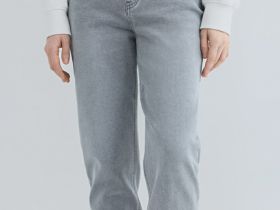 Джинсы Mom с высокой посадкой, Серый