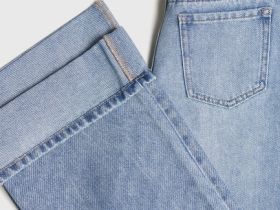 Широкие джинсы Wide leg для девочек, Голубой