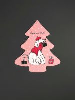 Открытка "Ёлочка. Собачка в берете"