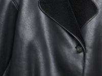 Дублёнка с искусственным мехом, Черный