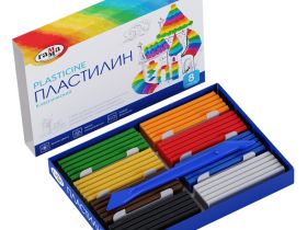Набор пластилина Гамма "Классический", 8 цветов, 160 г, со стеком, картон