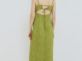 Платье-бюстье с принтом, Зеленый