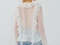 Блузка с рюшами, Белый
