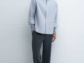 Рубашка из ткани оксфорд, Серый