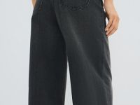 Широкие джинсы с поясом, Серый