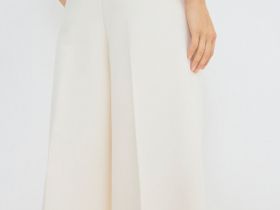 Брюки из поливискозы со складками, Бежевый