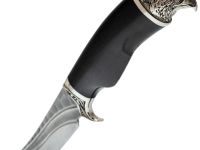 Нож Ворон, сталь дамаск, мельхиор