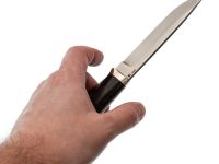 Нож Финка, сталь N690, рукоять карельская береза