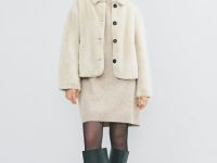 Короткая шуба из искусственного меха, Бежевый