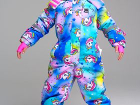 Комбинезон текстильный с полиуретановым покрытием для девочек