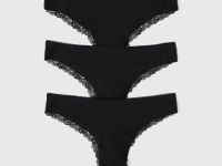 Трусы-бразилиана с мягкой резинкой, 3 шт., Черный