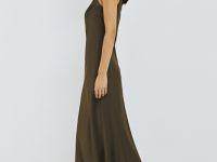 Платье макси из сатина, Зеленый