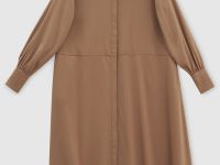 Платье в рубчик с отложным воротником