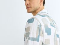 Рубашка из вискозы с принтом, Зеленый