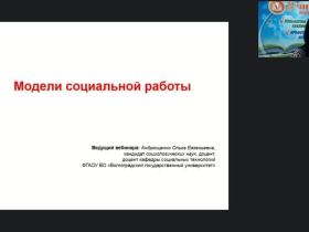 Международный вебинар "Модели социальной работы"
