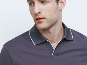 Поло из мягкого пике, Серый