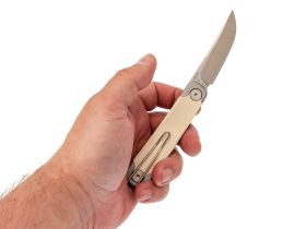 Складной нож SRM 131M-GT Enso bead blast сталь 14C28N, рукоять Ivory G10