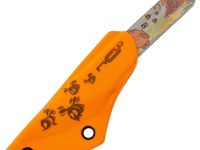 Нож N.C.Custom Киридаши Винни-Пух #1, сталь AUS-8, ножны оранжевый Kydex