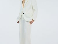 Широкие брюки со стрелками, Белый