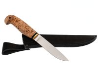 Кованый нож Финский-2, сталь Х12МФ, карельская берёза