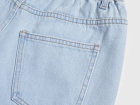 Джинсовые шорты на резинке с поясом, Голубой