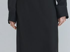 Атласная юбка миди А-силуэта, Черный