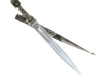 Сувенирный кавказский кинжал K-01, мельхиор, кожа