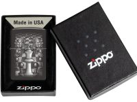 Зажигалка ZIPPO Chess Design с покрытием High Polish Black, латунь/сталь, черная