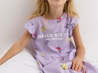 Сиреневая ночная сорочка с принтом Hello Kitty для девочки Глория Джинс