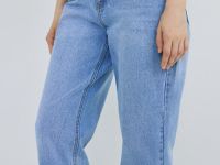 Джинсы Mom с высокой посадкой, Голубой