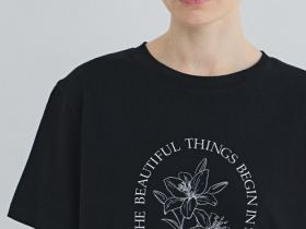 Футболка с принтом, Черный