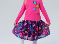 Комплект трикотажный для девочек: фуфайка (футболка), юбка