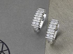 Серьги из белого золота с бриллиантами э4701сг01190800