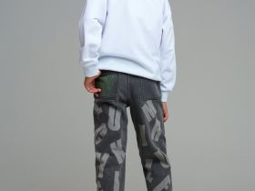 Брюки текстильные джинсовые утепленные флисом для мальчиков