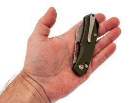 Складной нож SRM Cub, сталь Laminated 140Cr, рукоять G10, зеленый