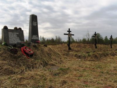 Оборонительные сооружения войск Волховского фронта в районе ожесточенных боев с немецко-фашистскими оккупантами в августе-сентябре 1942 г.