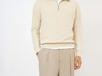 Текстурный джемпер на молнии, Белый