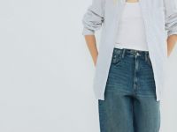 Джинсы со средней посадкой, Синий