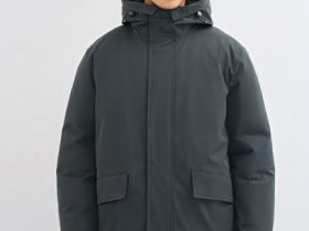 Утеплённая парка с капюшоном, Серый