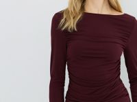 Лонгслив с драпировкой, Фиолетовый