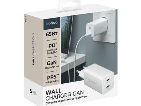 Сетевое зарядное устройство Deppa (11445) Wall charger GaN 65W 3.0А 2хType-C (белый)