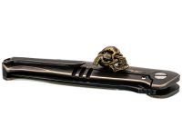 Бусина темлячная "Череп с пистолетом", латунь