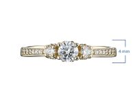 Классическое кольцо из желтого золота с бриллиантами э0301кц02220013