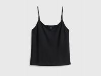Топ изо льна на бретелях, Черный