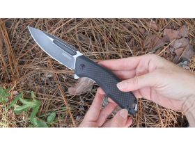 Полуавтоматический складной нож Kershaw Flourish, сталь 8Cr13MoV, рукоять G10/карбон, черный
