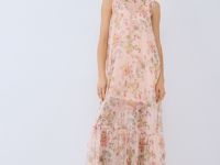 Платье А-силуэта с принтом, Оранжевый