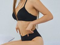 Бесшовные трусы со средней посадкой, Черный