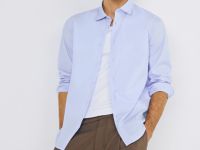 Рубашка из плотной ткани, Голубой